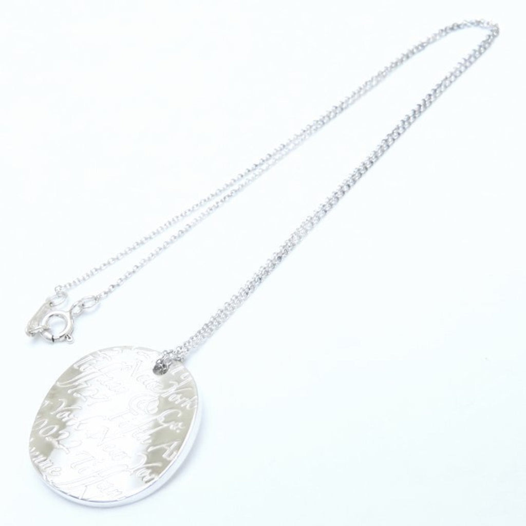 Notes Round Pendant Necklace Sterling Silver