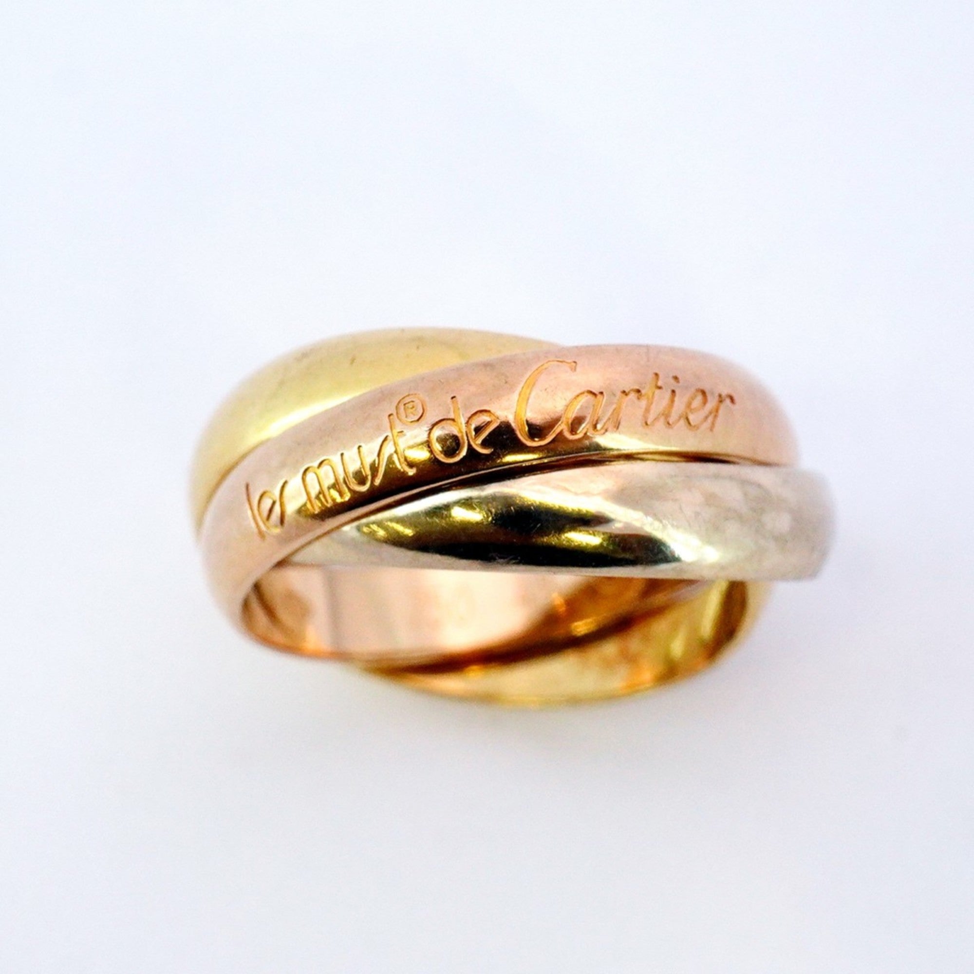 Vendome Louis Cartier Band Ring 18K Tricolor Gold