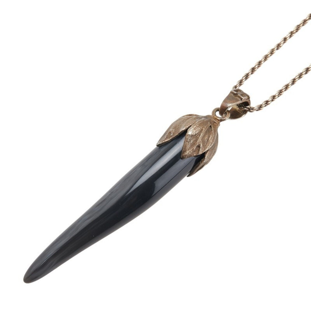 Corno Pendant Necklace Plastic and Sterling Silver