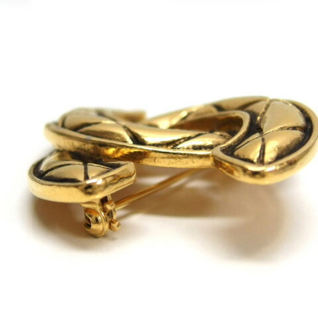 CC Logo Brooch Gold-Tone Metal