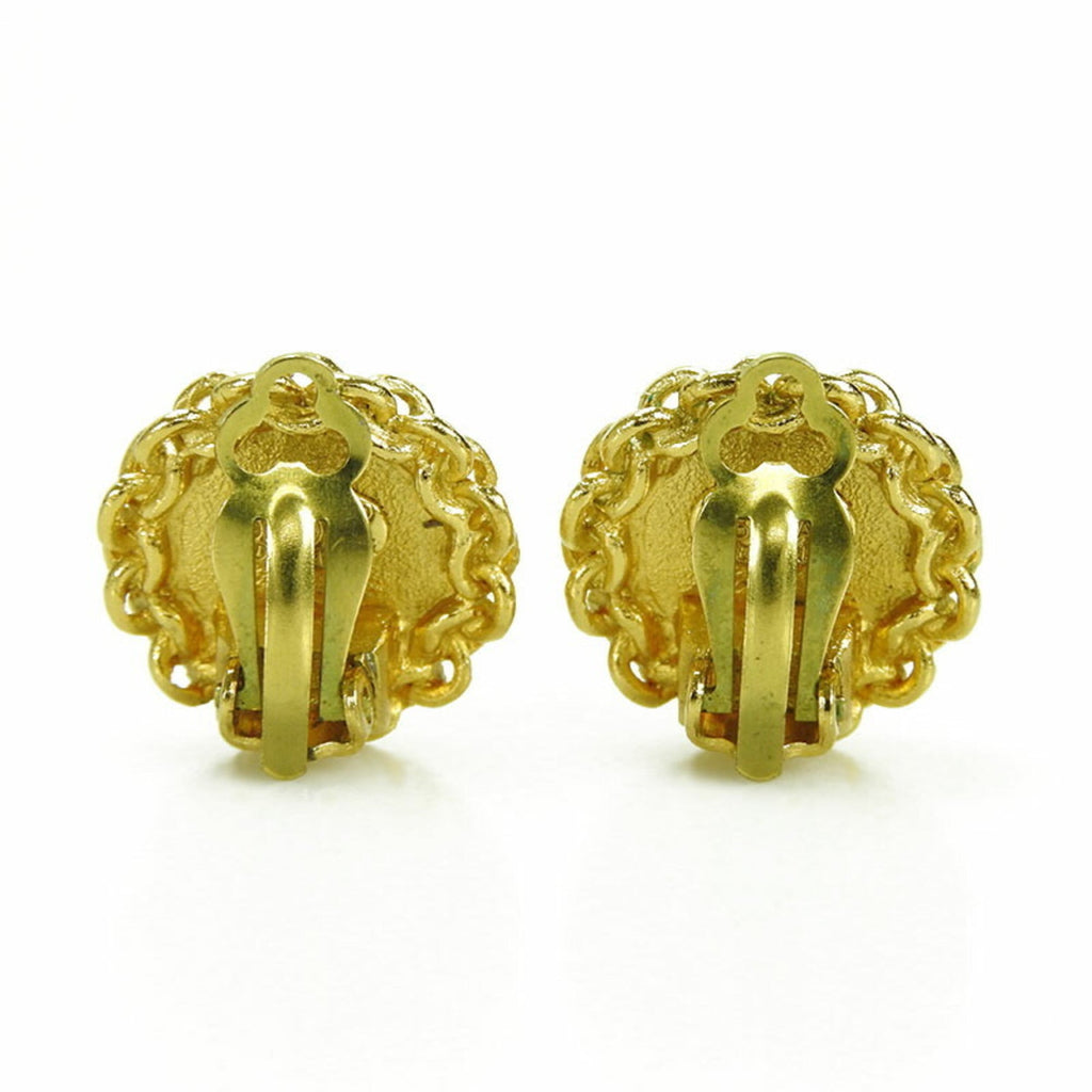 CC Logo Clip-On Earrings Metal Gold-Tone Metal