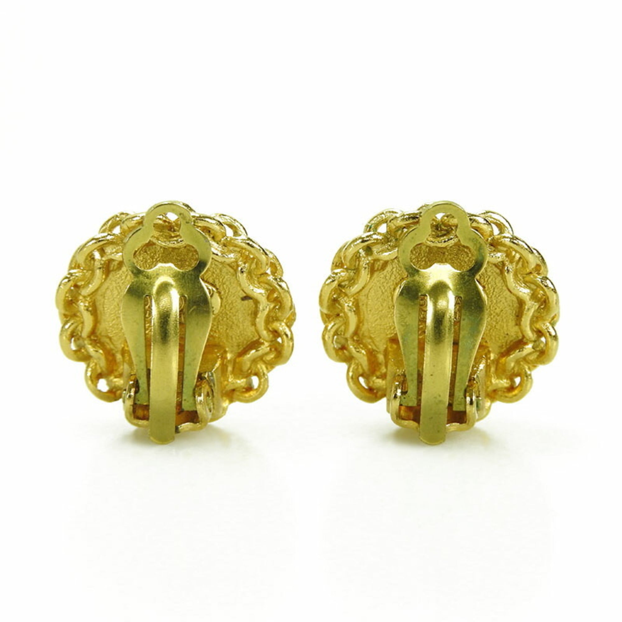 CC Logo Clip-On Earrings Metal Gold-Tone Metal