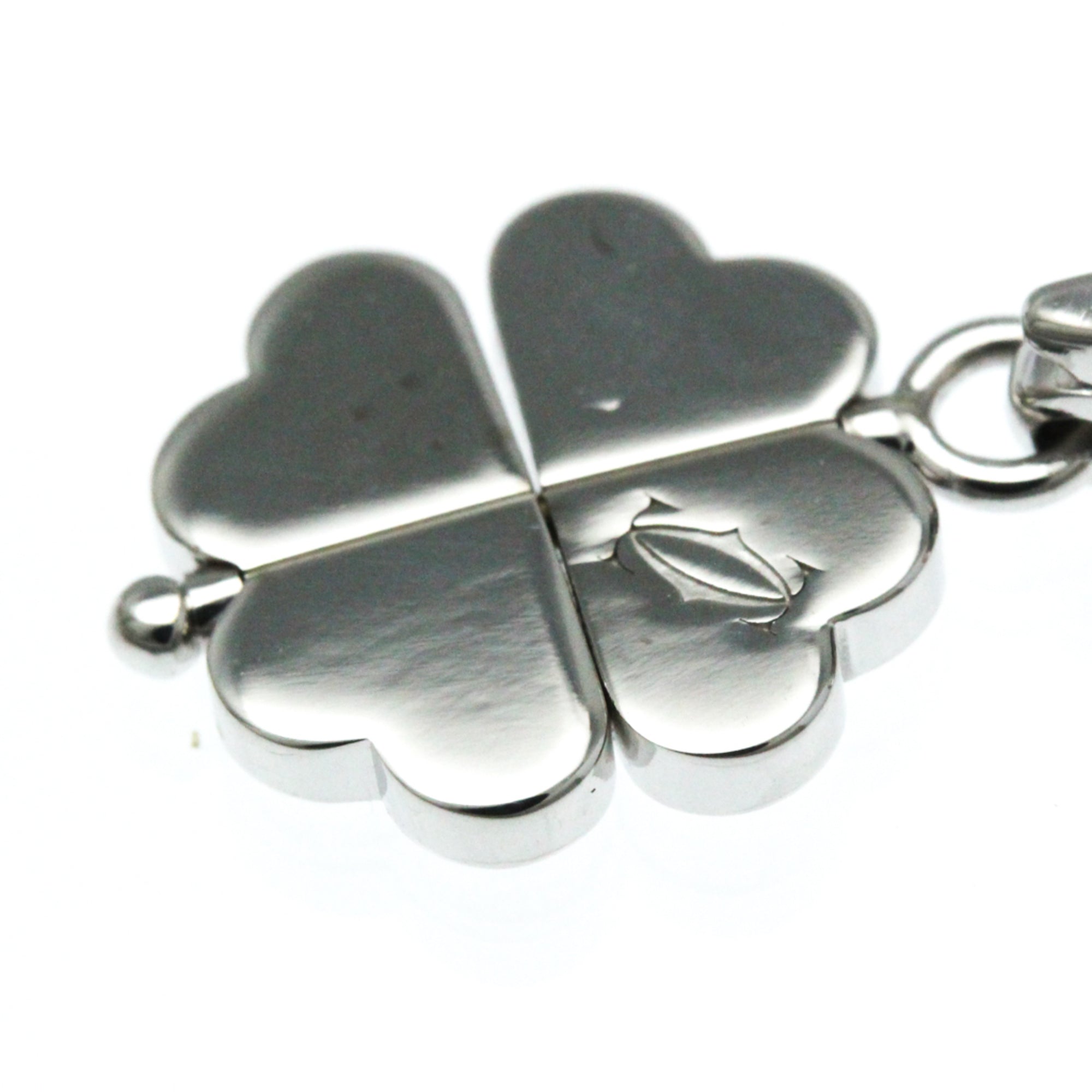 Clover Pendant Necklace 18K White Gold with Diamond