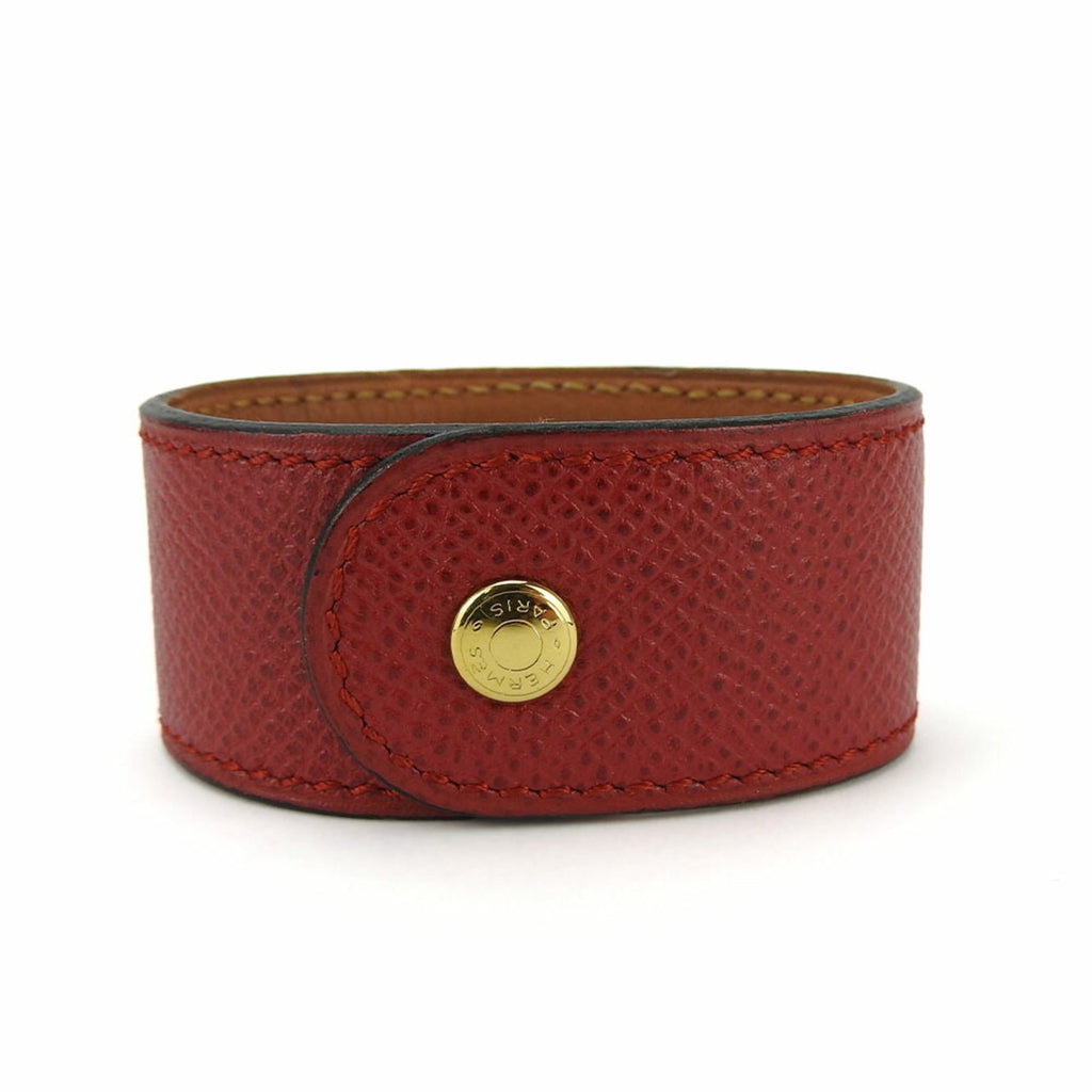 Medor Bracelet Epsom Leather and Metal Red