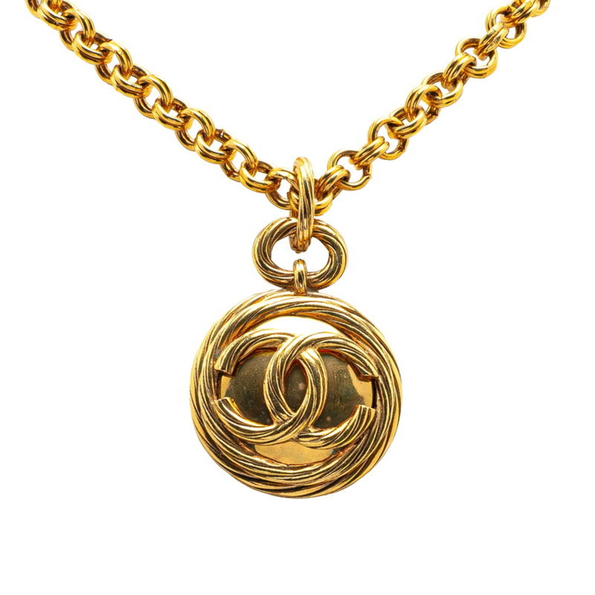 CC Logo Chain Pendant Necklace Metal