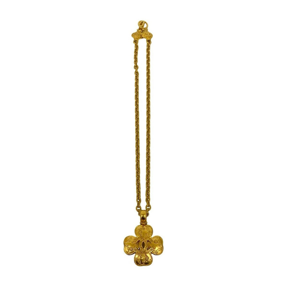CC Logo Clover Pendant Necklace Metal