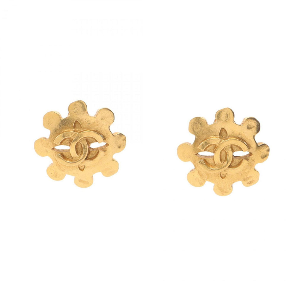 CC Logo Clip-On Earrings Metal Gold-Tone Metal