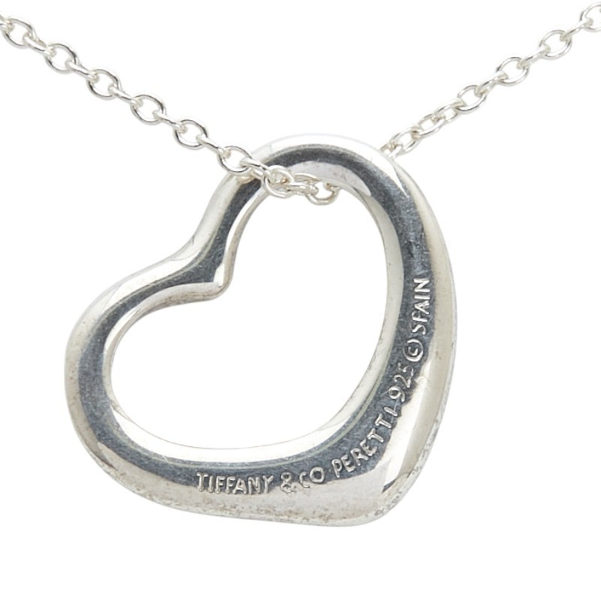 Open Heart Pendant Necklace Sterling Silver 12.7mm
