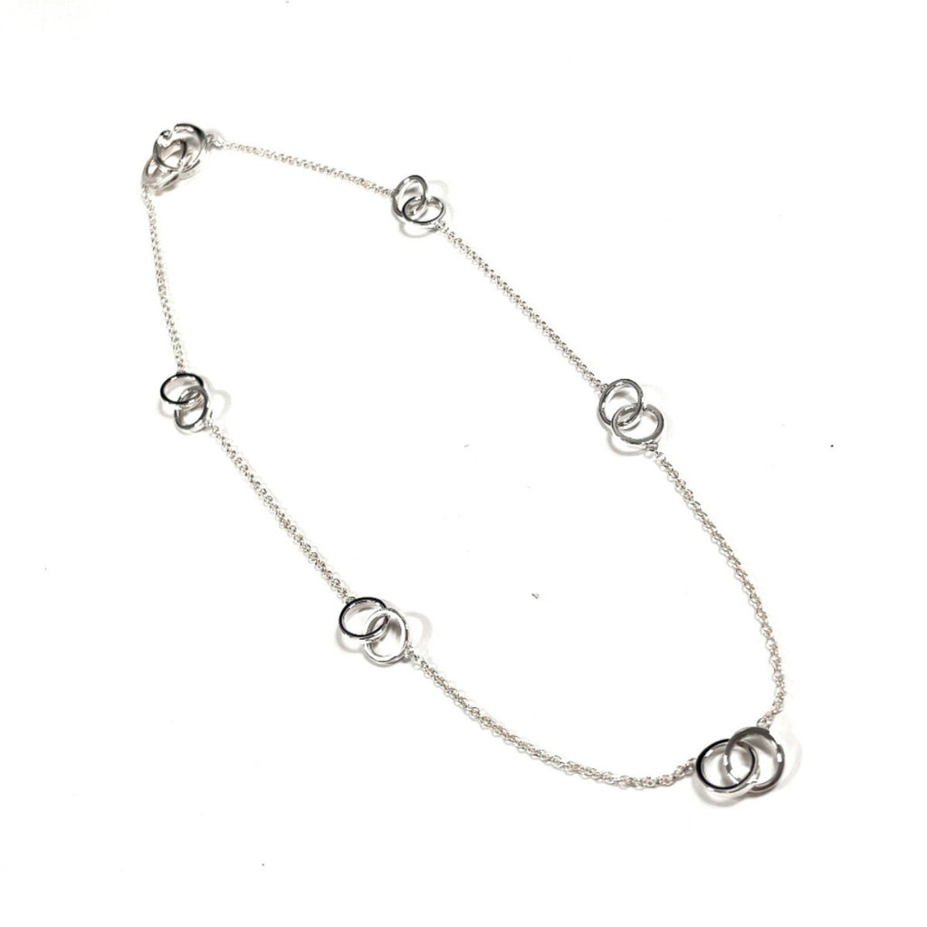 1837 Interlocking Multi Circle Pendant Necklace Sterling Silver