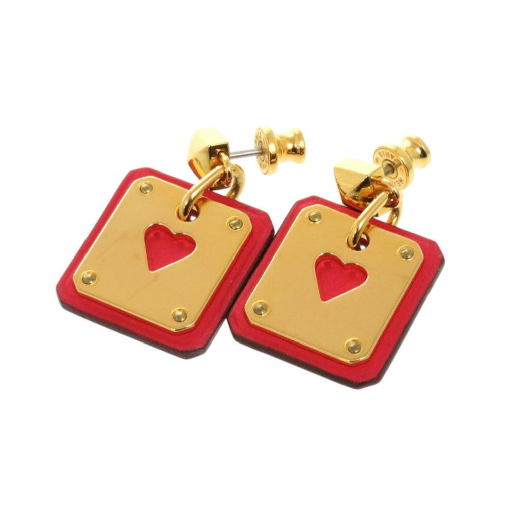 Earrings Metal and Swift Leather
