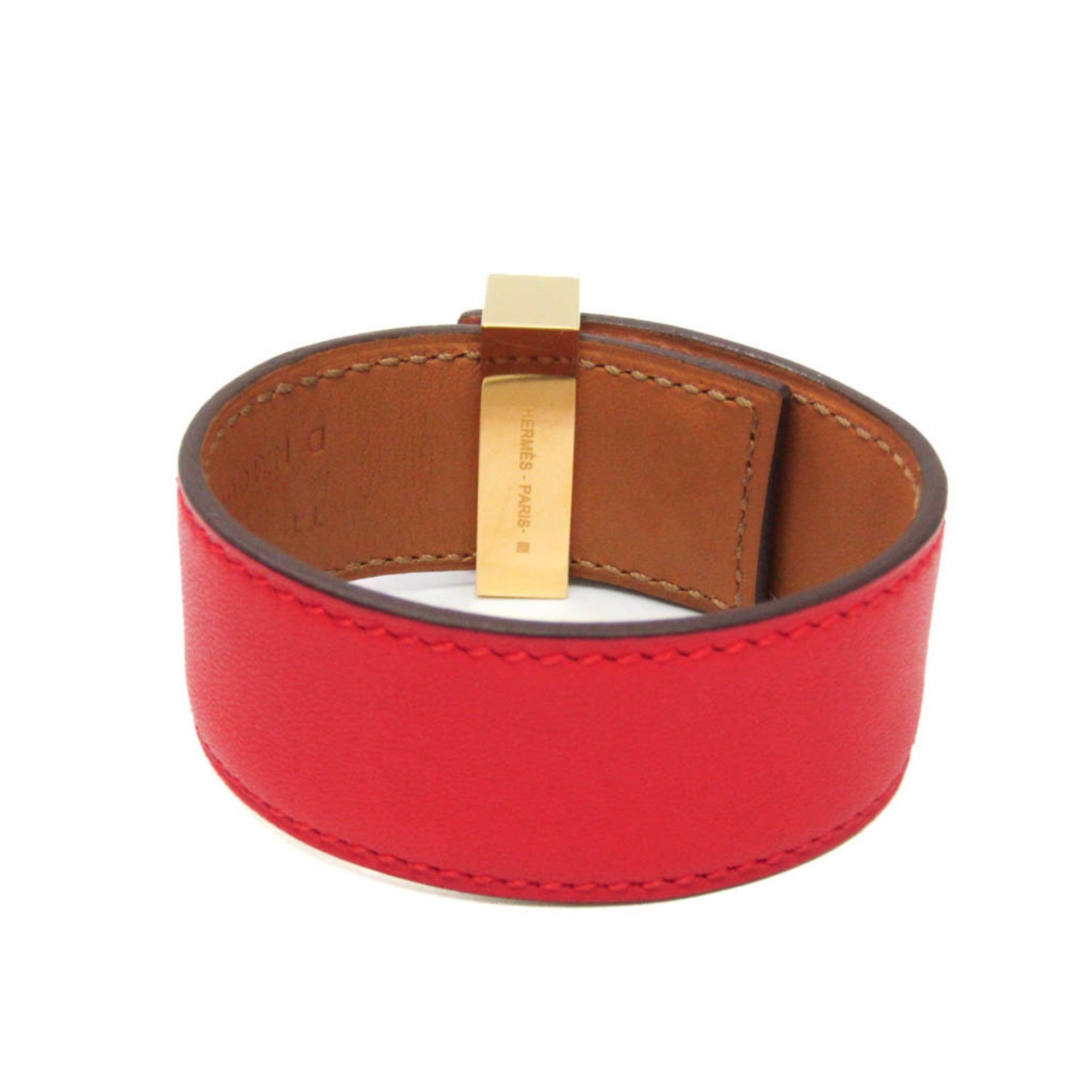 Collier de Chien Bracelet Leather and Metal Gold Red