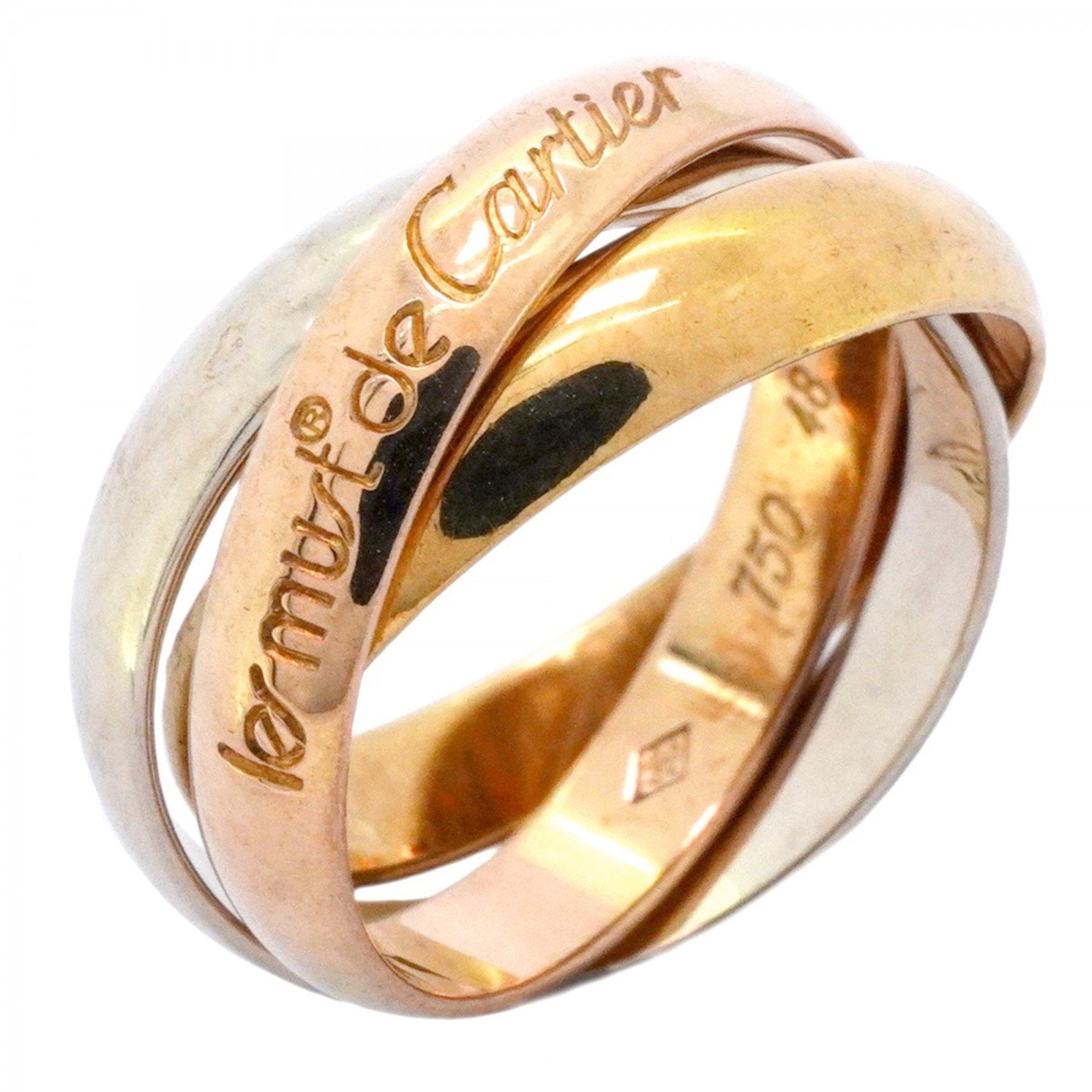 Vendome Louis Cartier Band Ring 18K Tricolor Gold