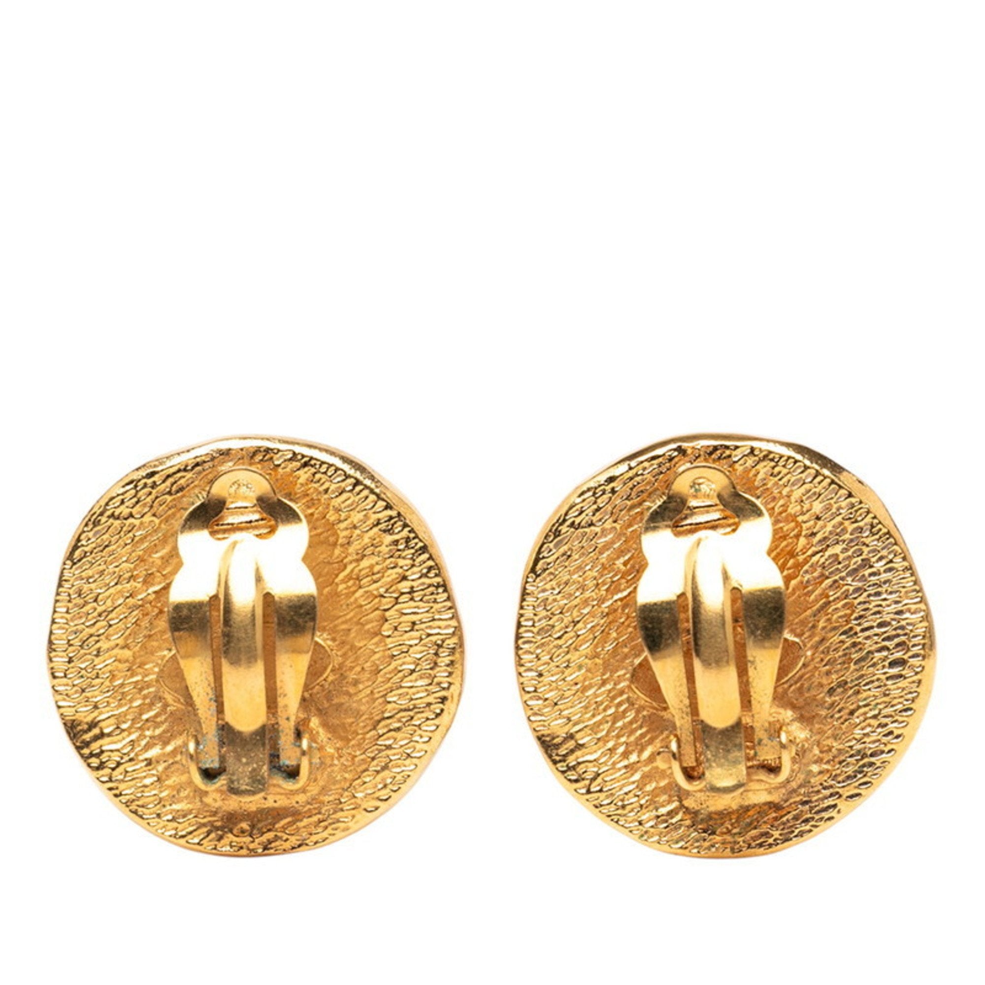 Vintage Earrings Gold-Tone Metal