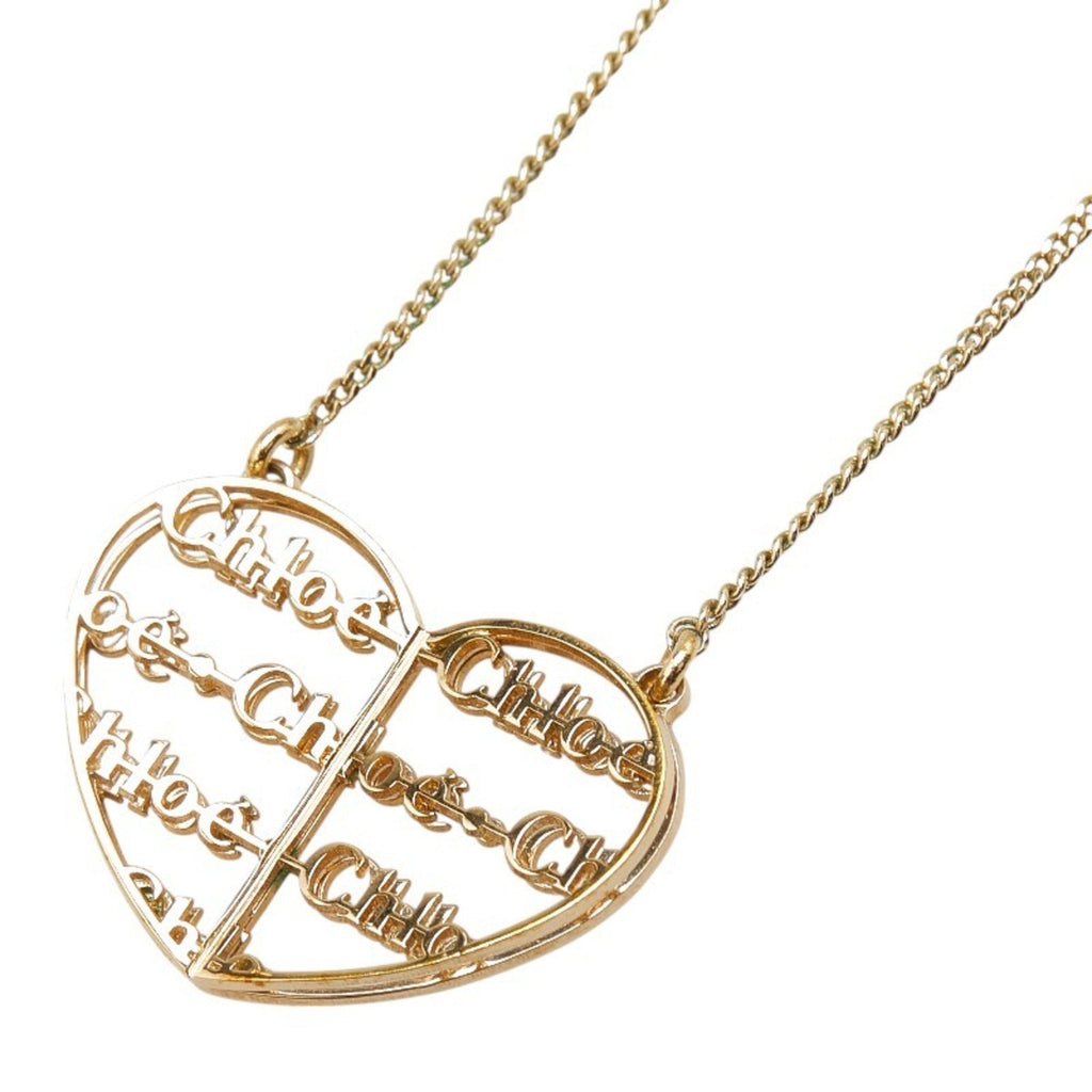 Heart Motif Pendant Necklace Gold