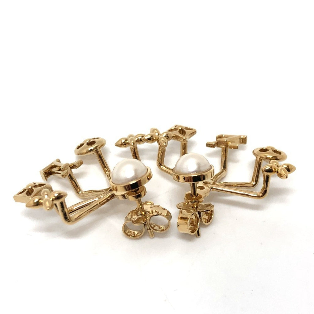 Pearl Clip-On Earrings Brass and Metal