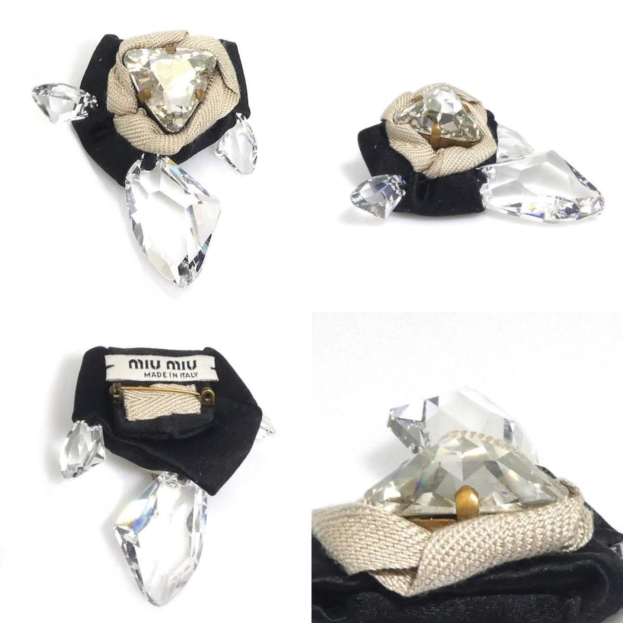 Brooch Satin Beige and Black