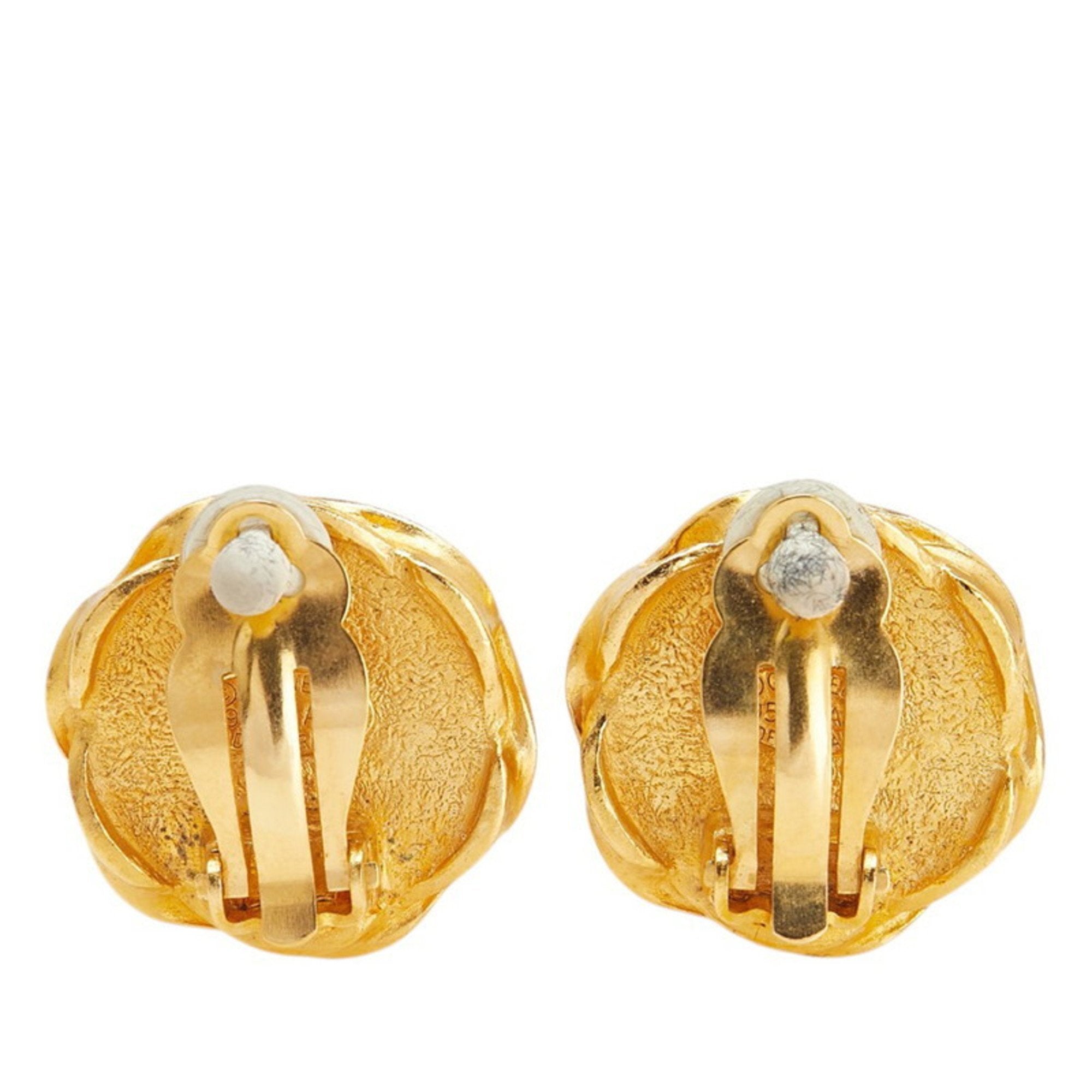 CC Logo Clip-On Earrings Gold-Tone Metal Gold-Tone Metal