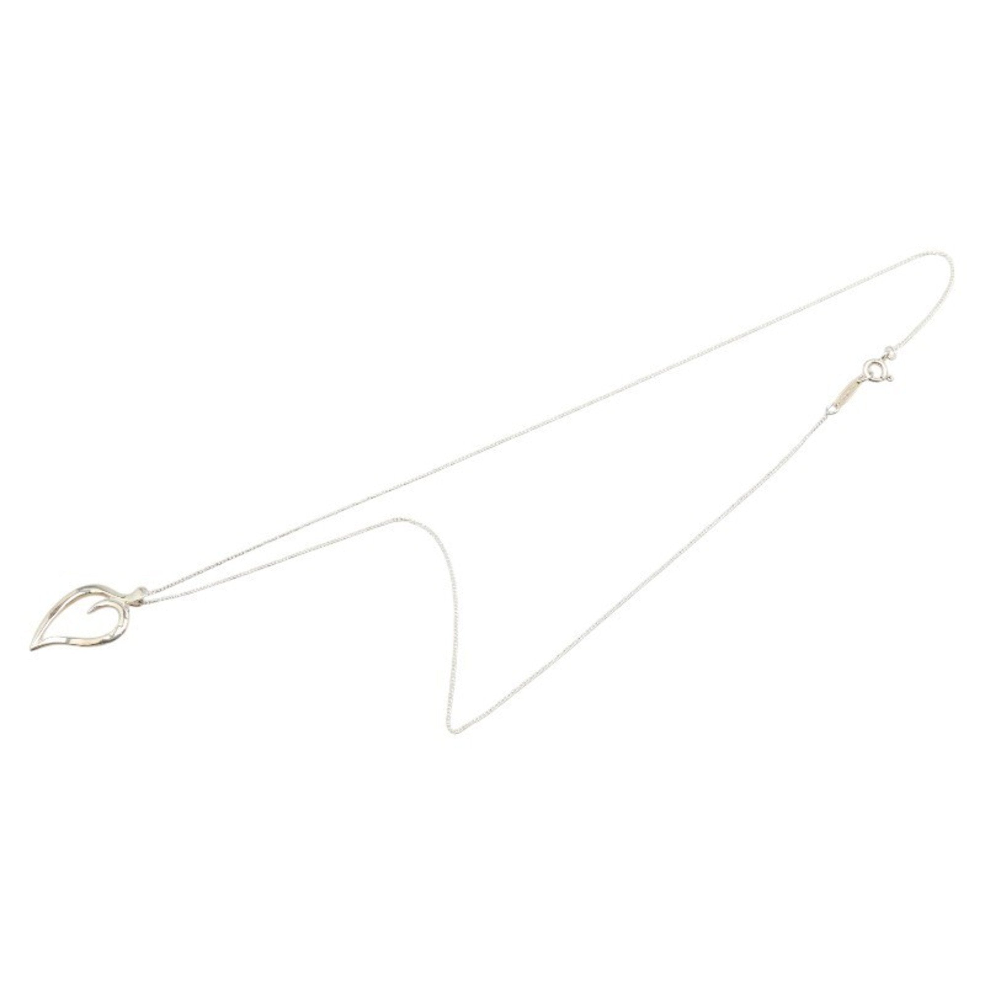 Leaf Pendant Necklace Sterling Silver