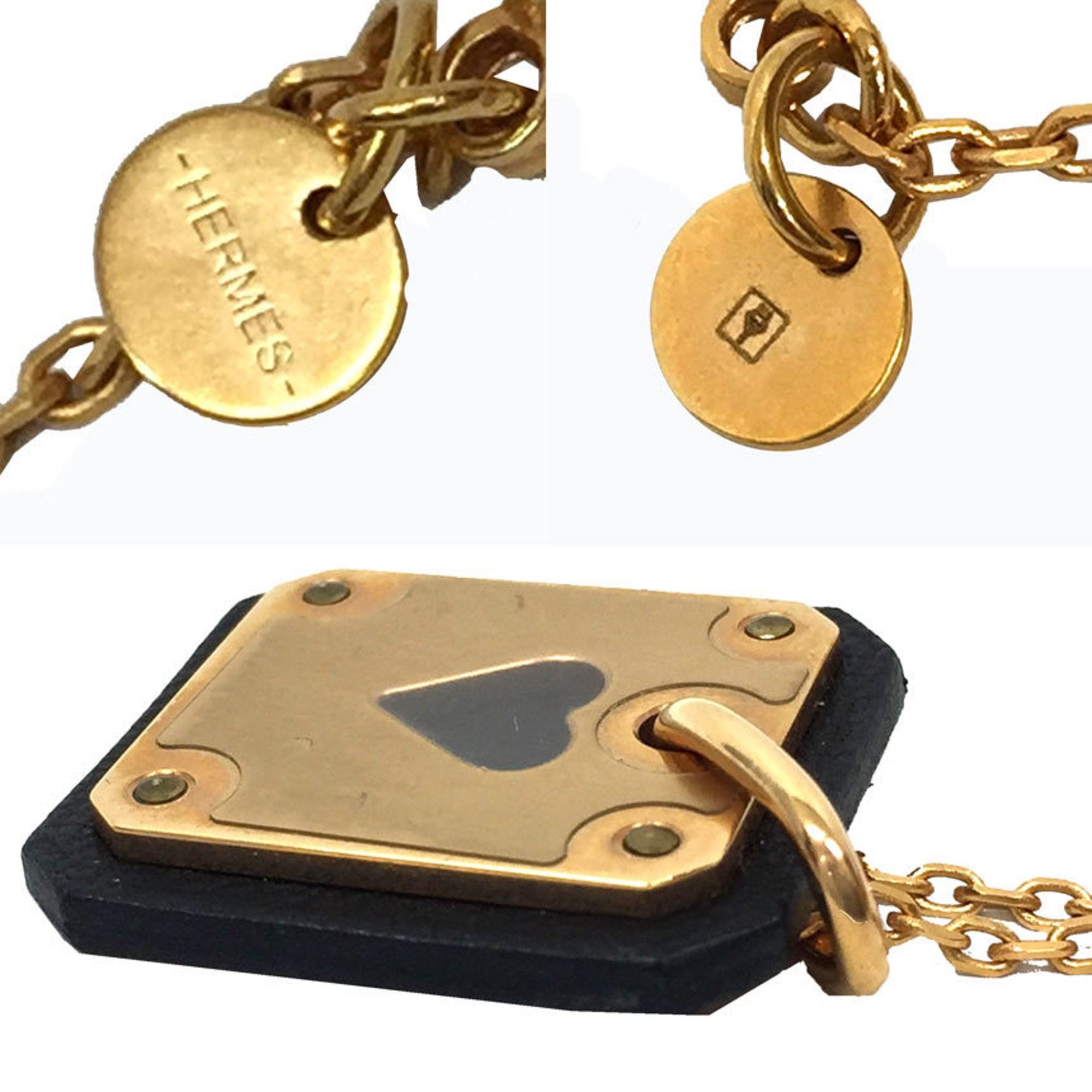 As de Coeur Pendant Necklace Gold and Swift Leather