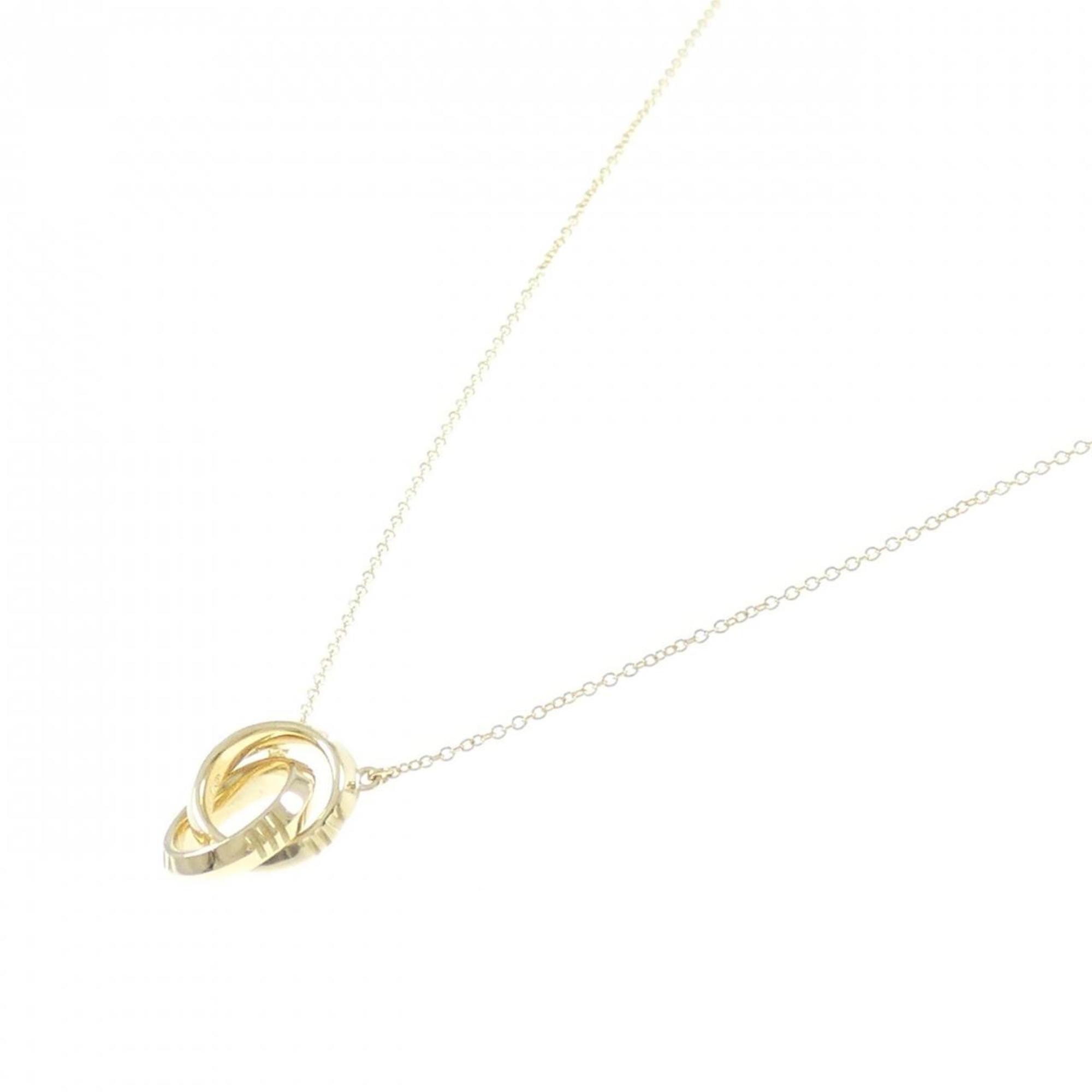 Closed Interlocking Pendant Necklace 18K Yellow Gold