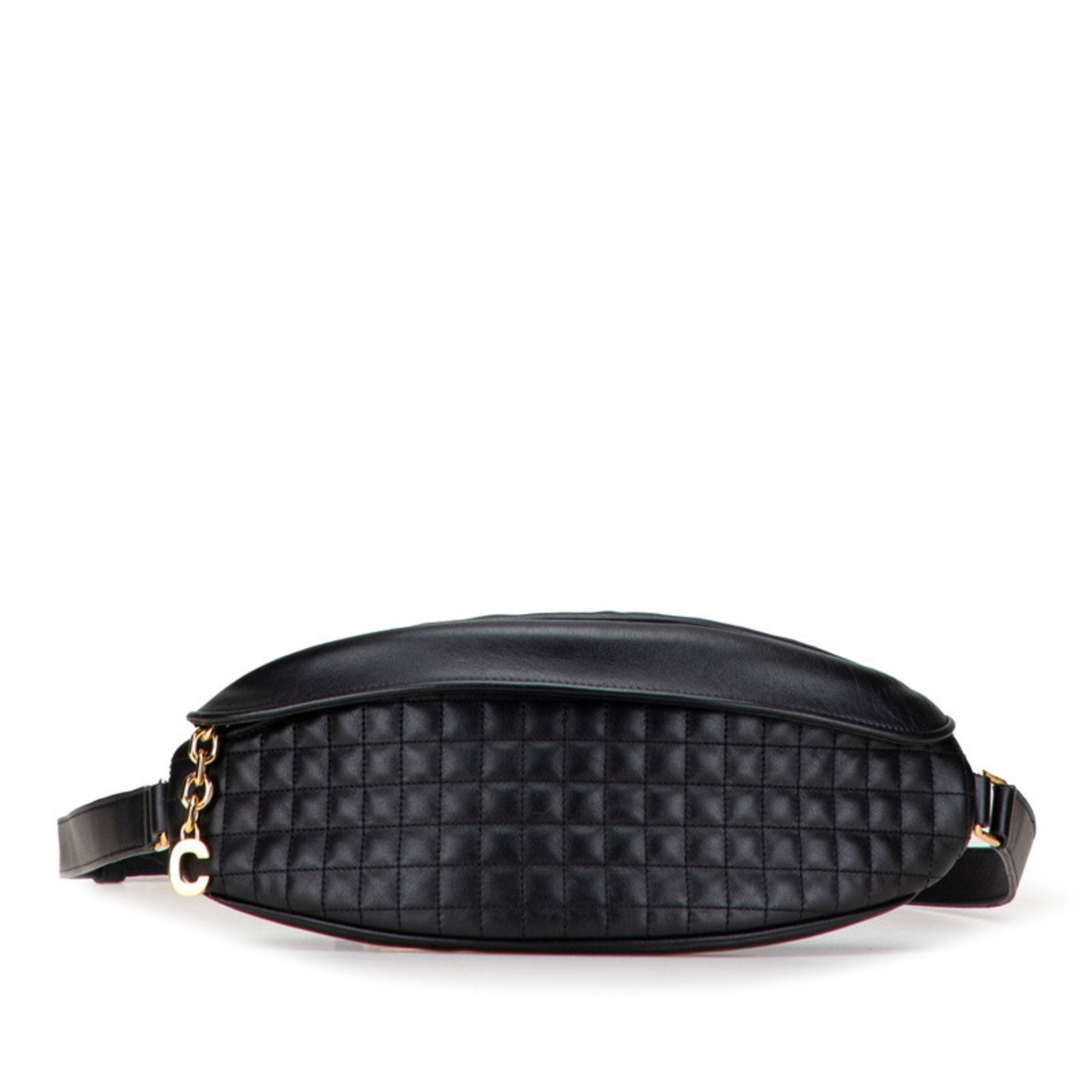 Charm Leather Black Handbag Charm