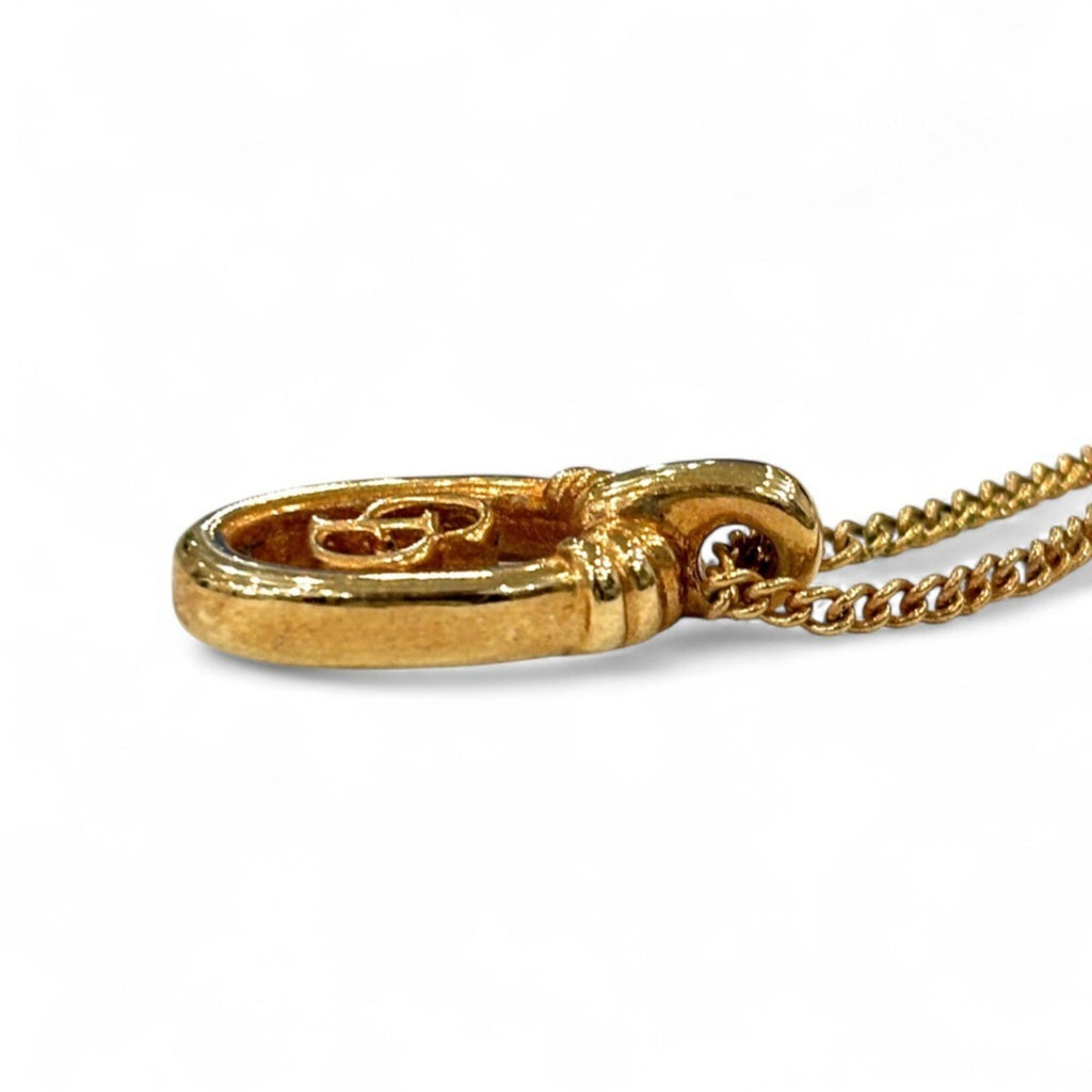 Circle Logo Pendant Necklace Gold