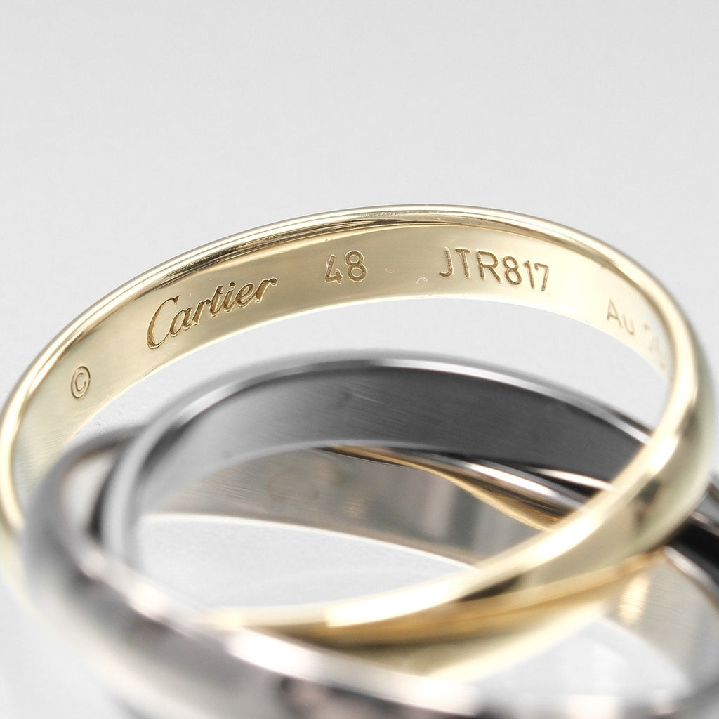 Trinity Ring 18K Yellow Gold and 18K White Gold and Ceramic