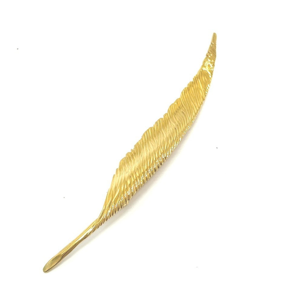 Feather Brooch Metal Gold