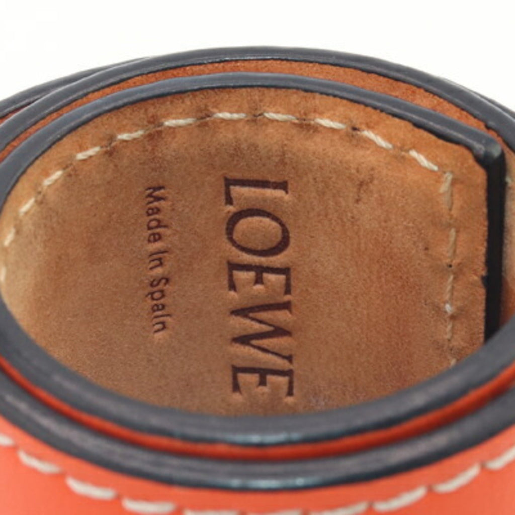 Anagram Slap Bracelet Orange Leather Small