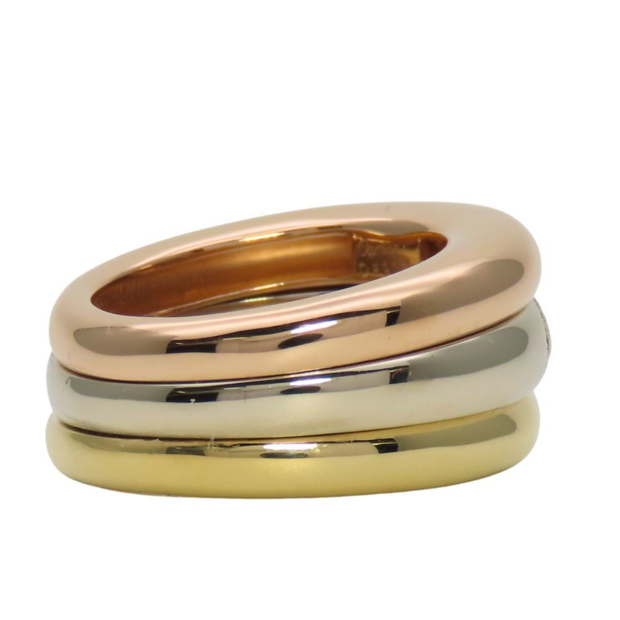 Vendome Louis Cartier Band Ring 18K Tricolor Gold