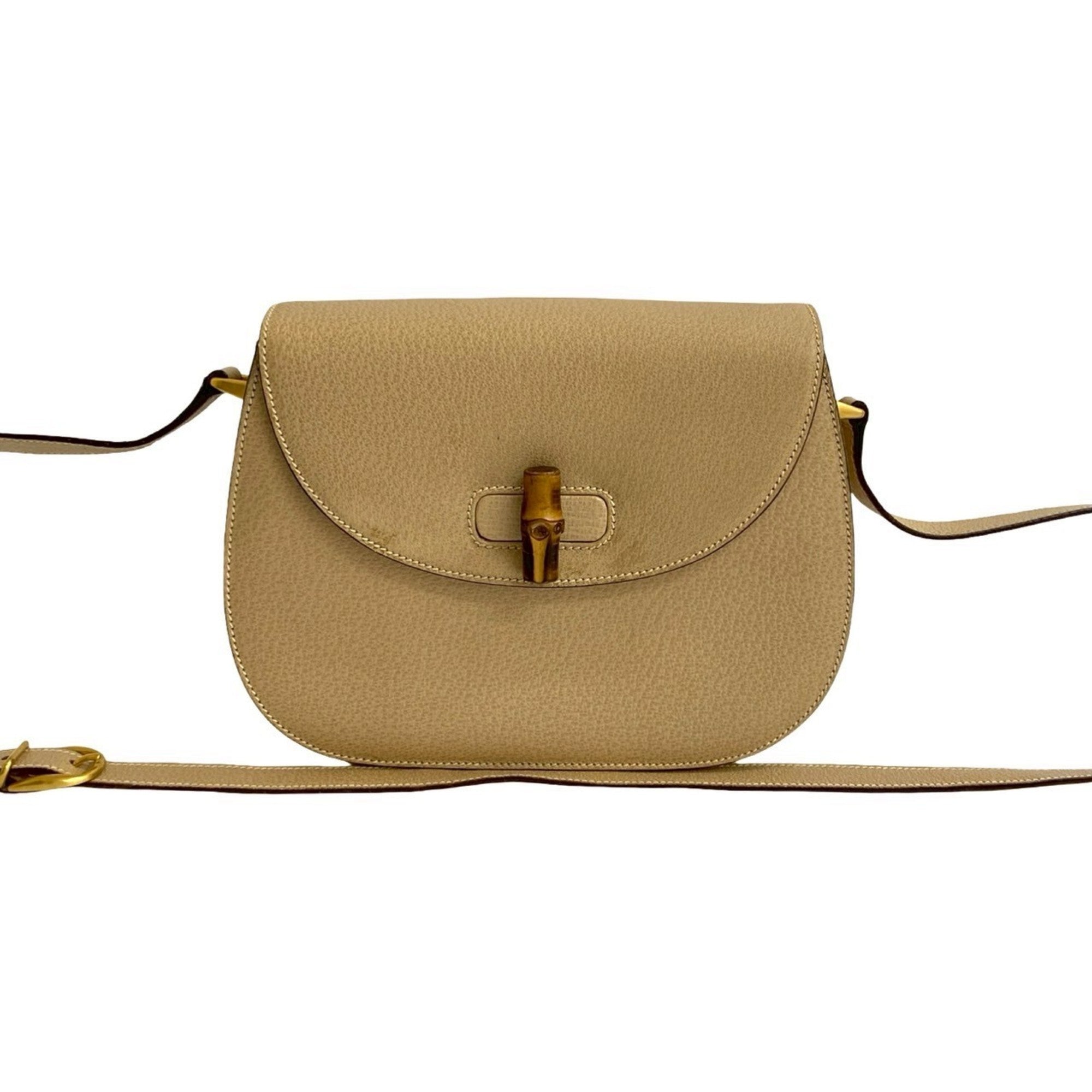 Vintage Convertible Bamboo Top Handle Bag Leather Small