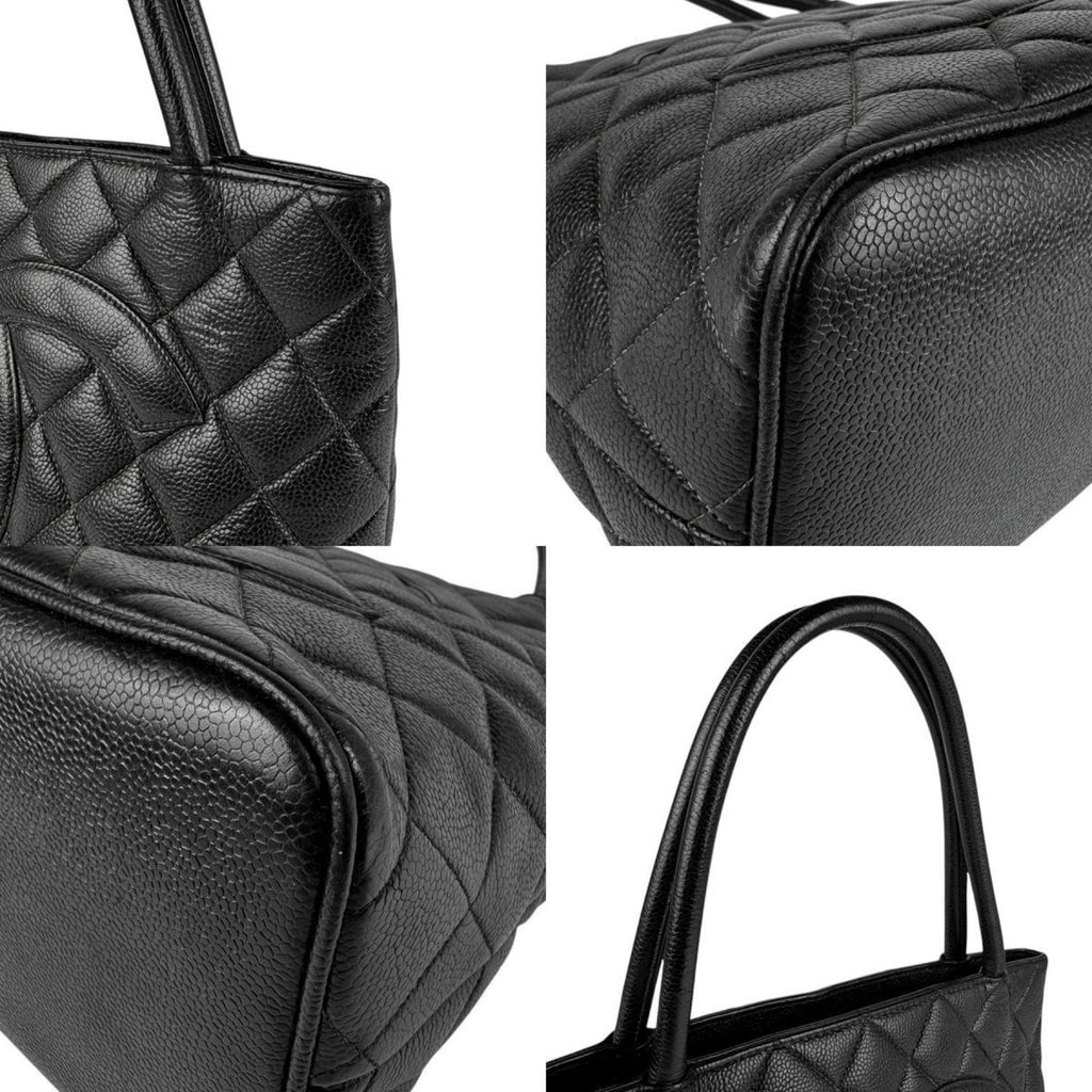 Medallion Tote Quilted Caviar