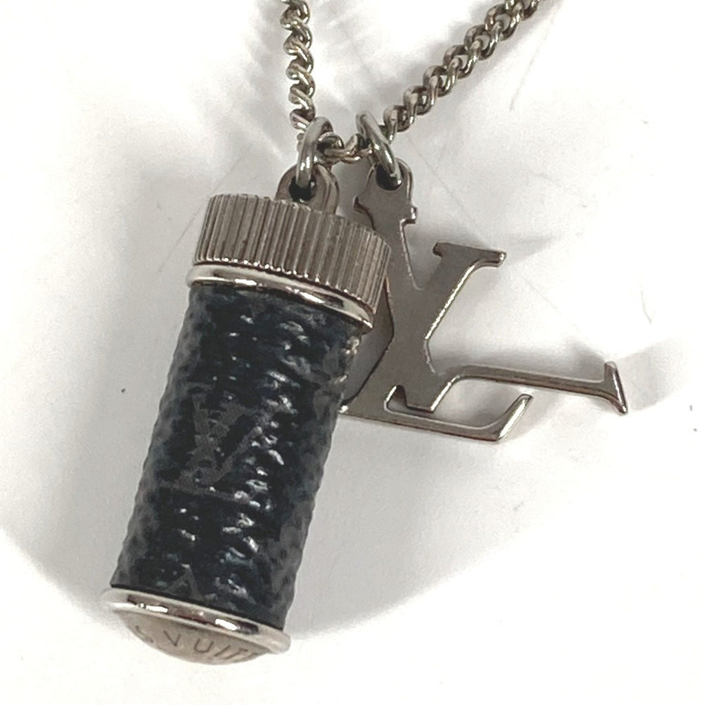 Monogram Eclipse Pendant Necklace Canvas and Metal Black