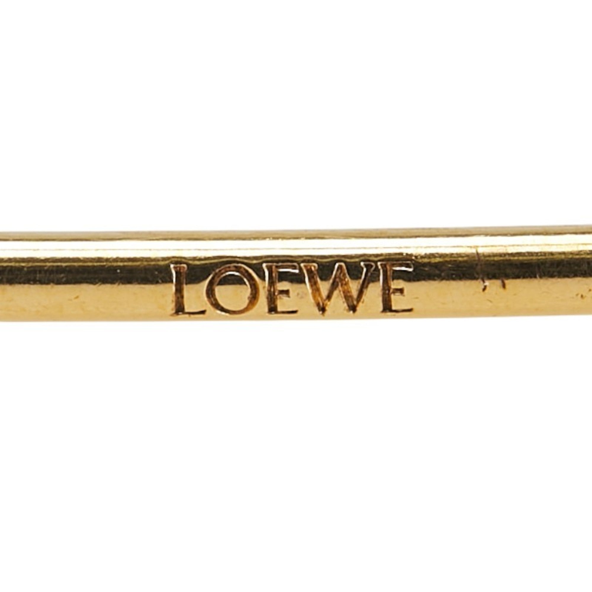 Meccano Brooch Plated Leather Gold and Purple
