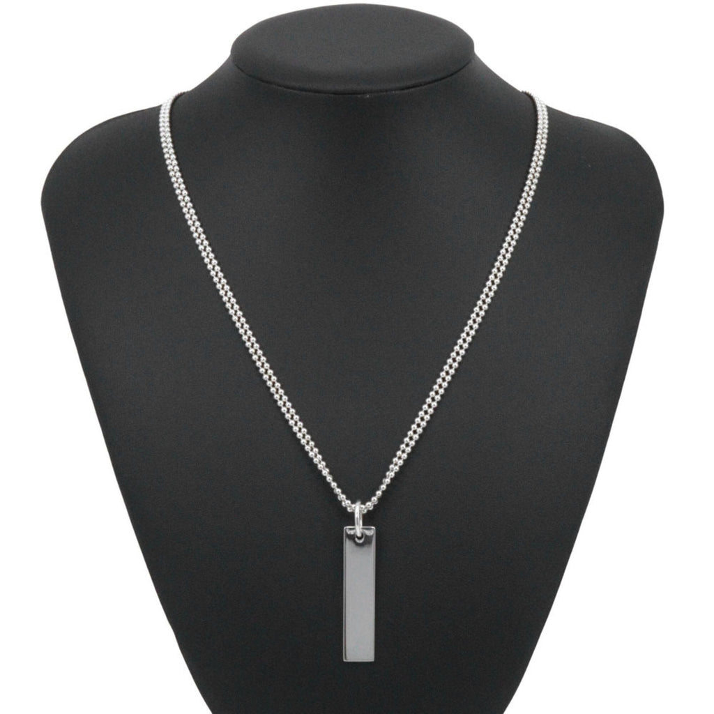 Bar Pendant Necklace Sterling Silver
