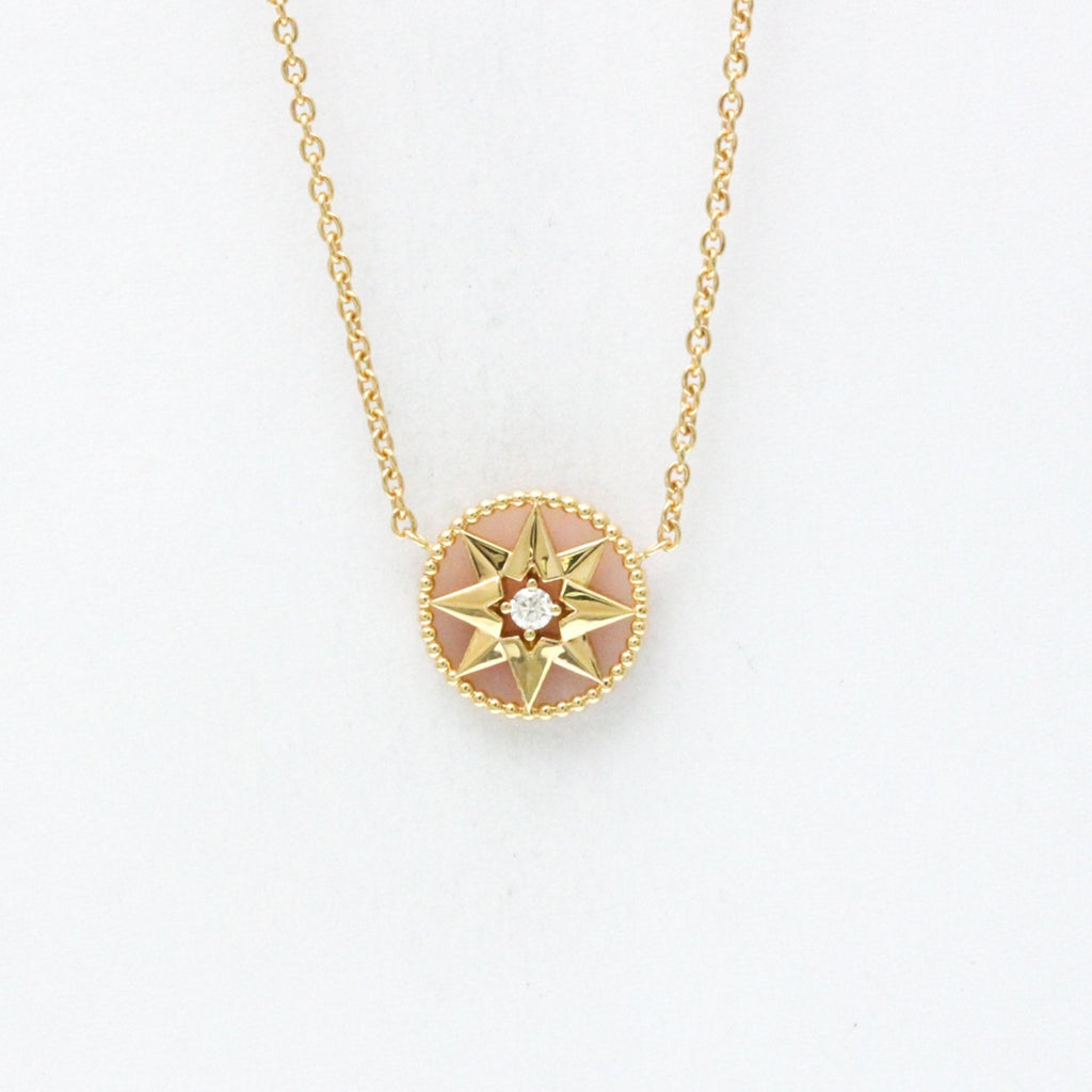 Rose Devant Pendant Necklace 18K Rose Gold with Opal