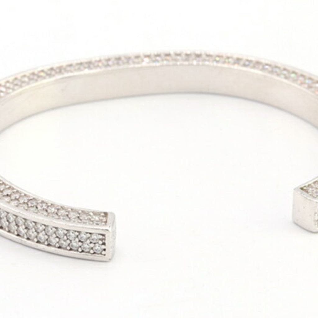 Bangle Bracelet Metal and Rhinestone