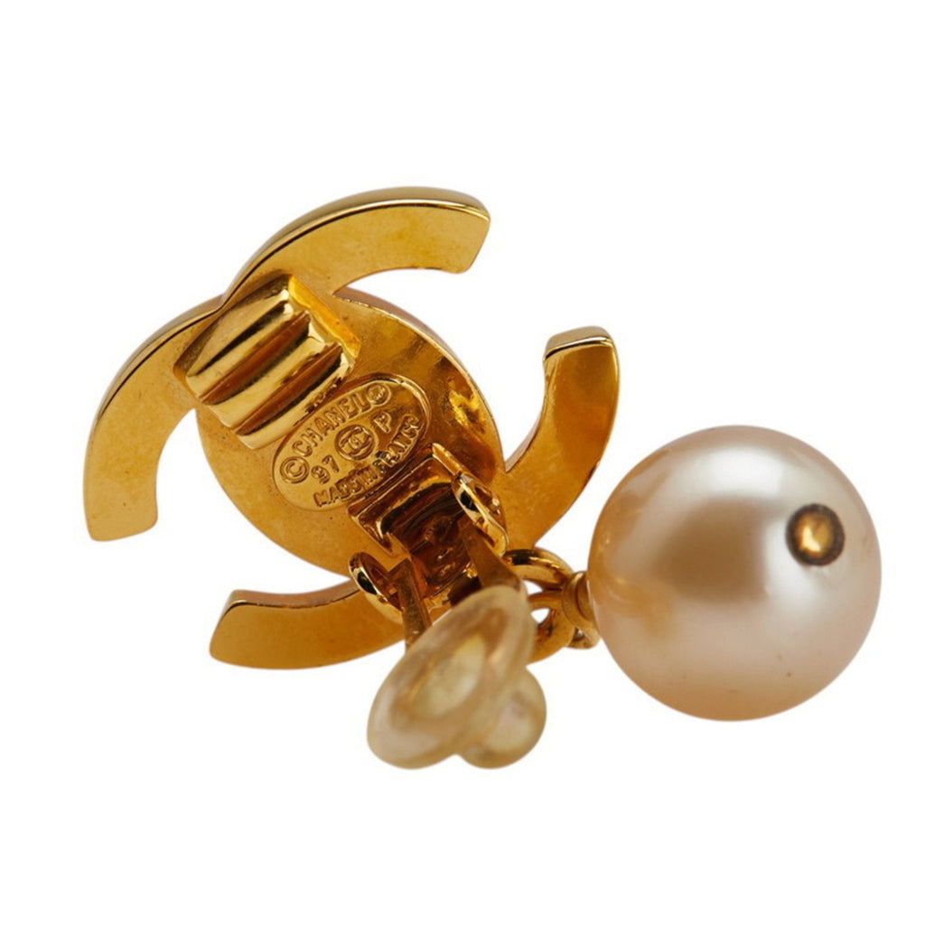 CC Logo Turnlock Clip-On Earrings Metal Gold-Tone Metal