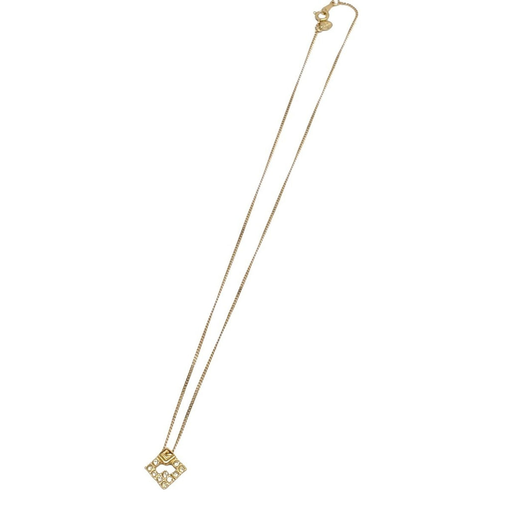 Pendant Necklace Gold With Rhinestone