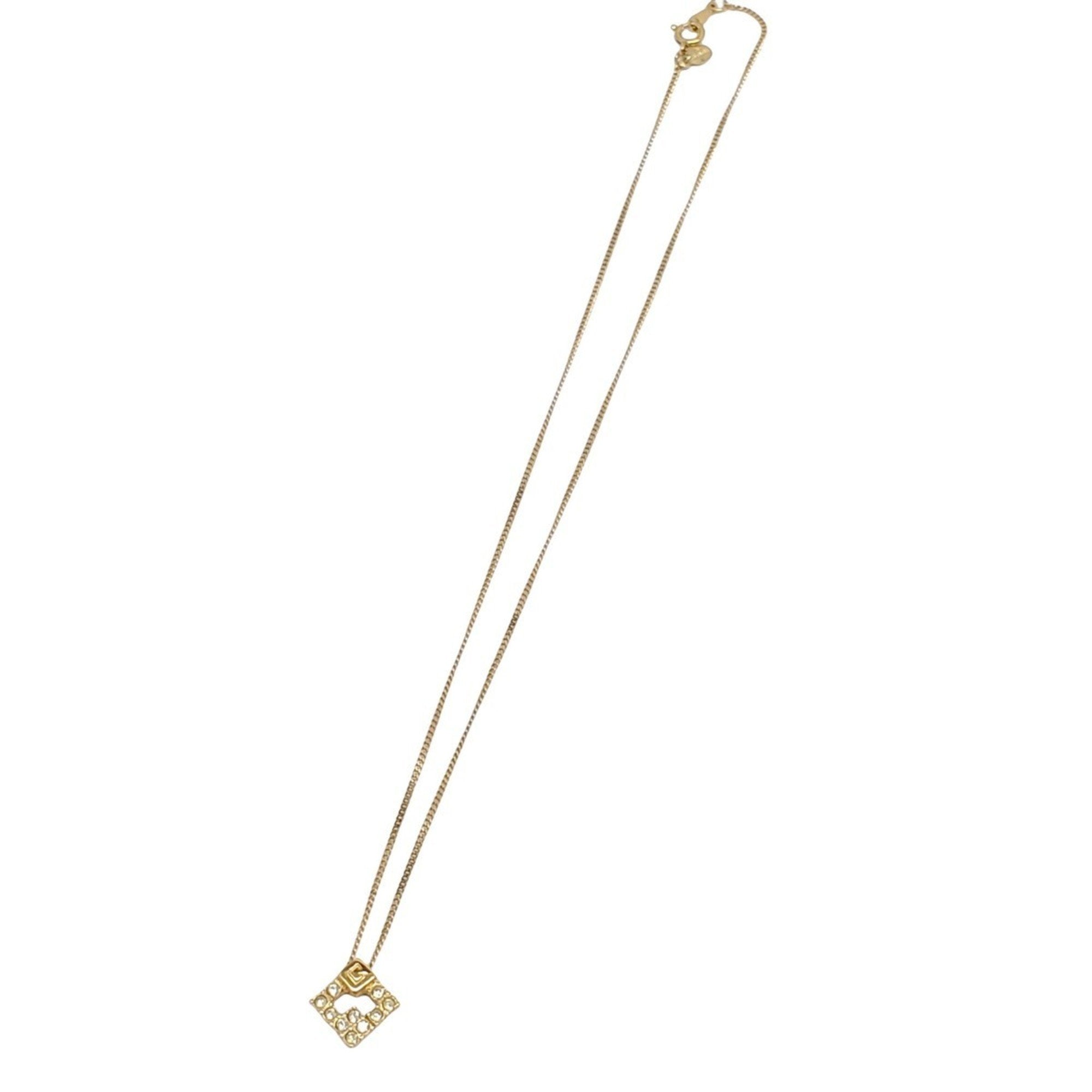 Pendant Necklace Gold With Rhinestone