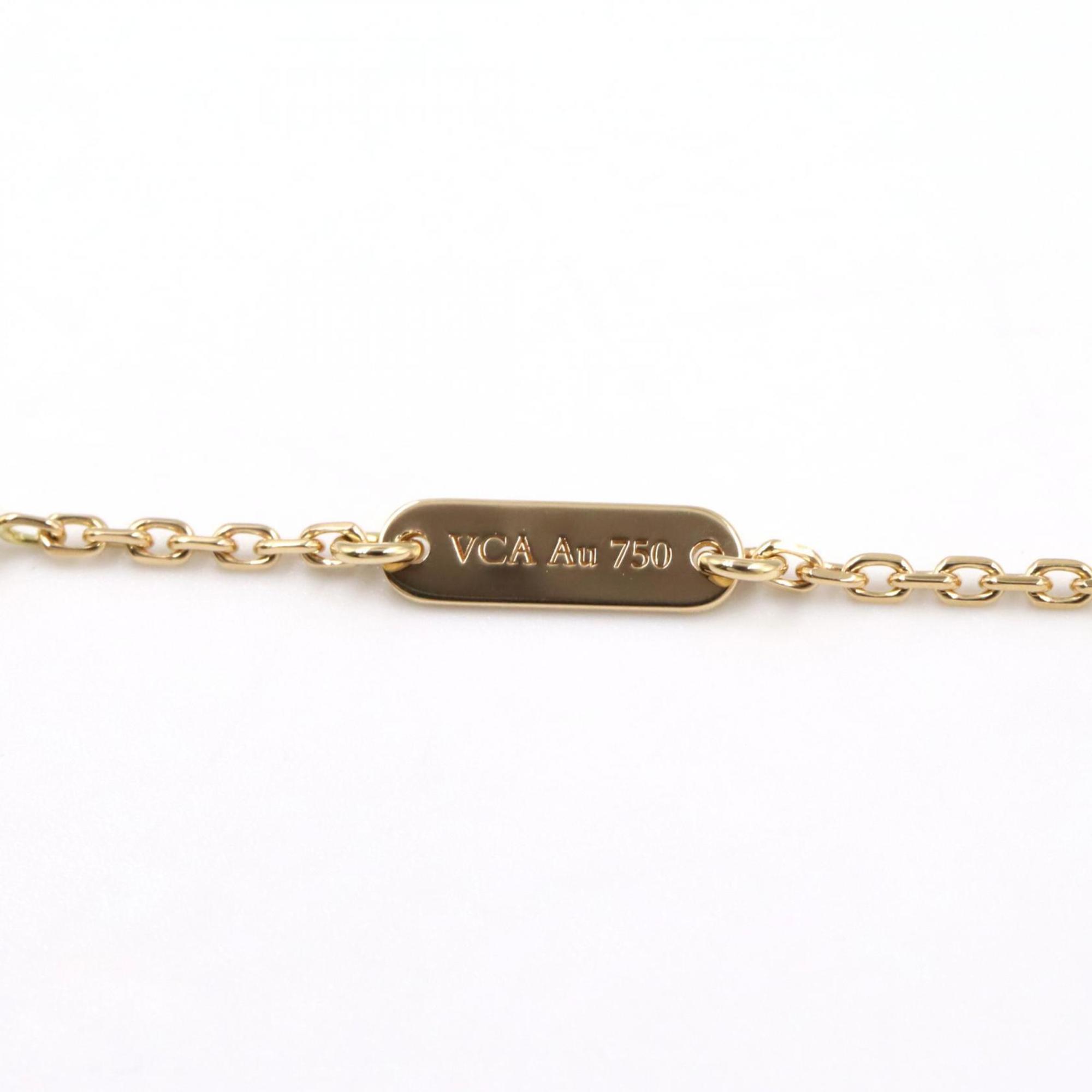 Vintage Alhambra Pendant Necklace 18K Yellow Gold and Onyx