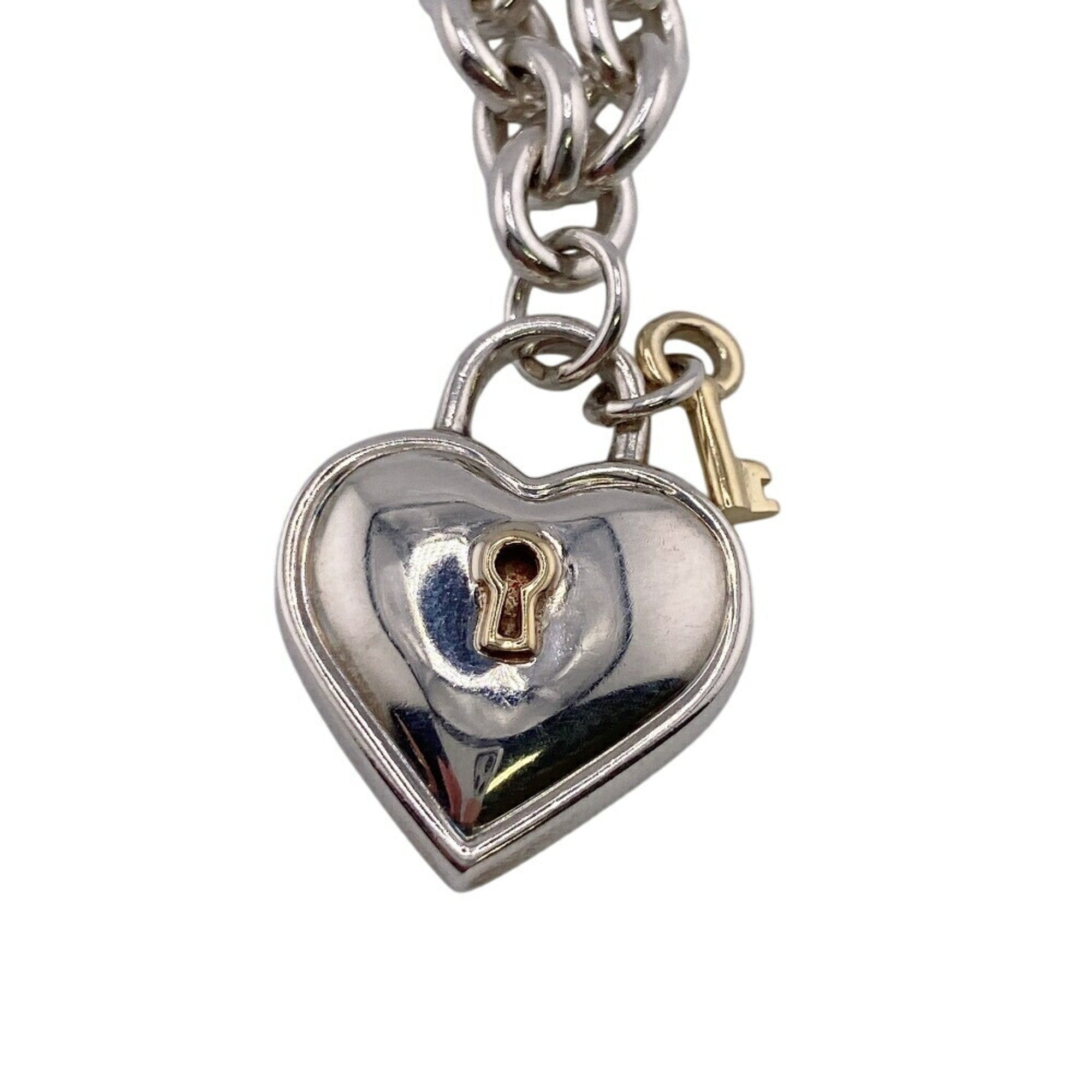 Heart Lock Chain Necklace Silver