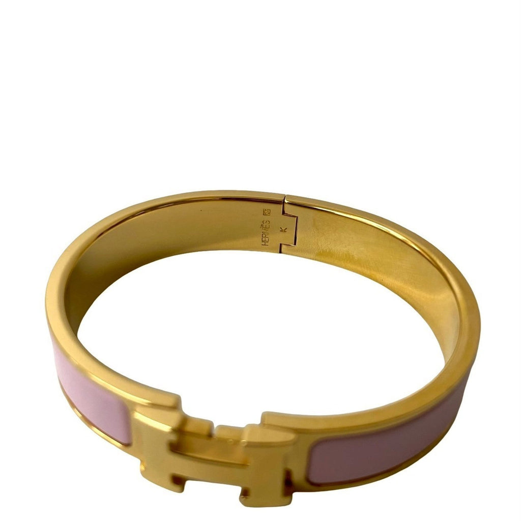 Click H Bracelet Metal Gold and Pink