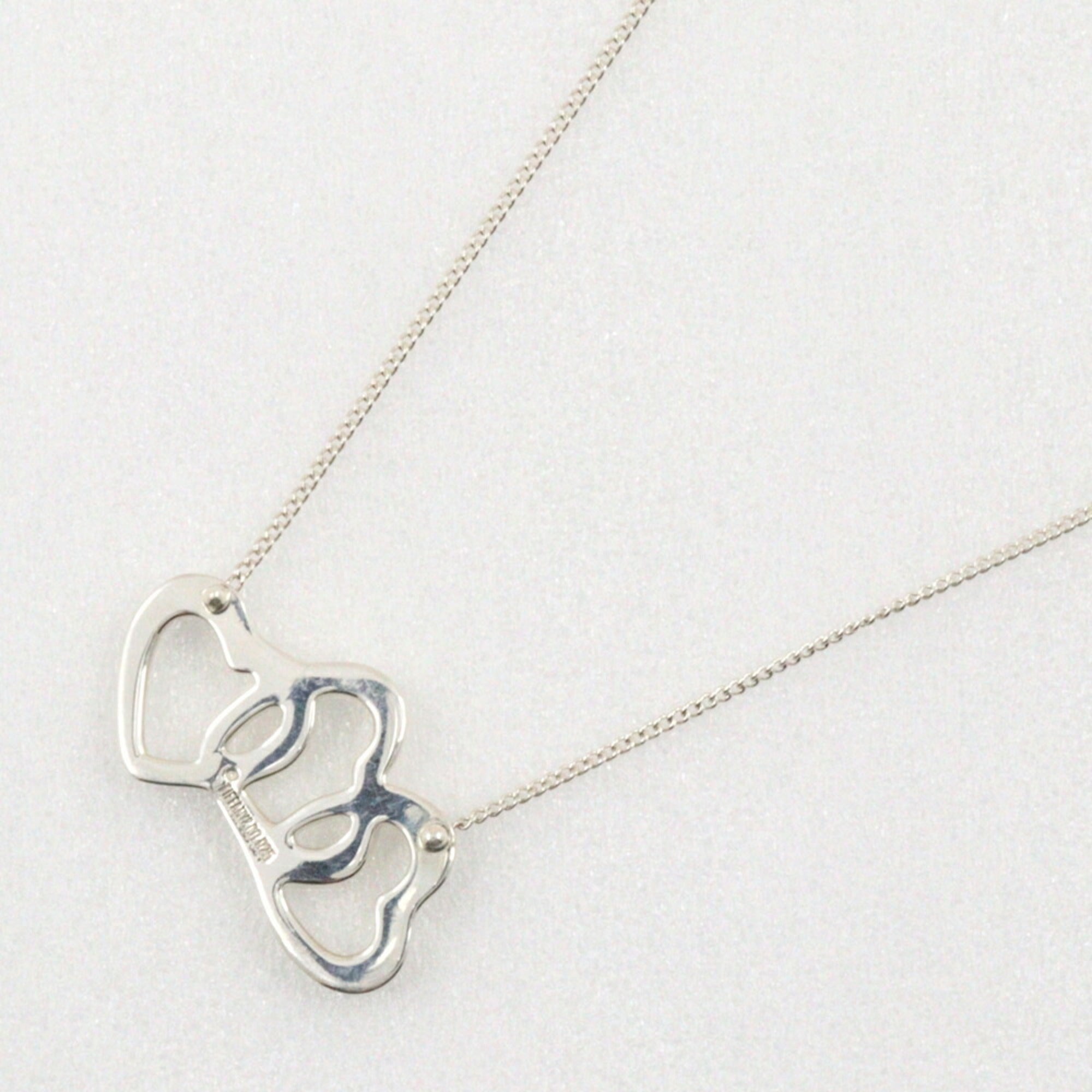 Triple Heart Pendant Necklace Sterling Silver