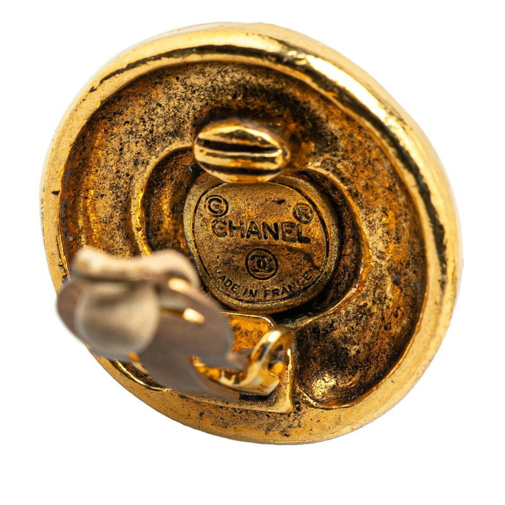CC Logo Clip-On Earrings Metal Gold-Tone Metal