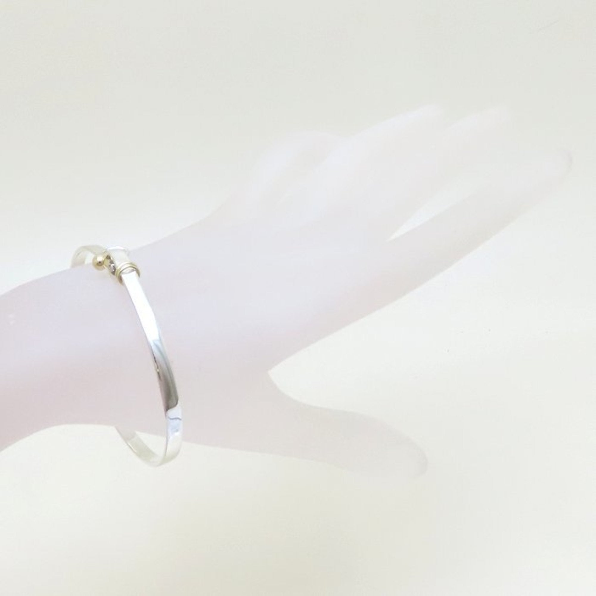 Hook Eye Bracelet Sterling Silver and 18K Yellow Gold