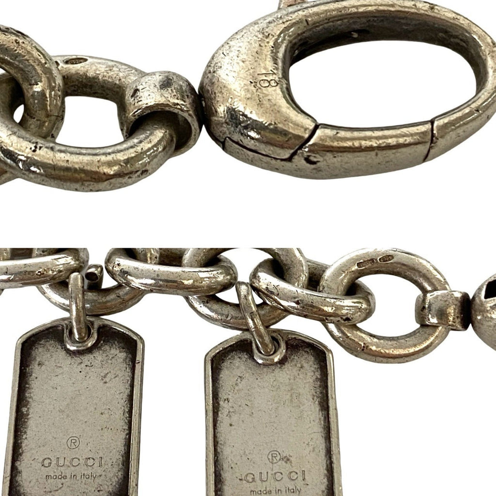 Double Dog Tag Bracelet Sterling Silver