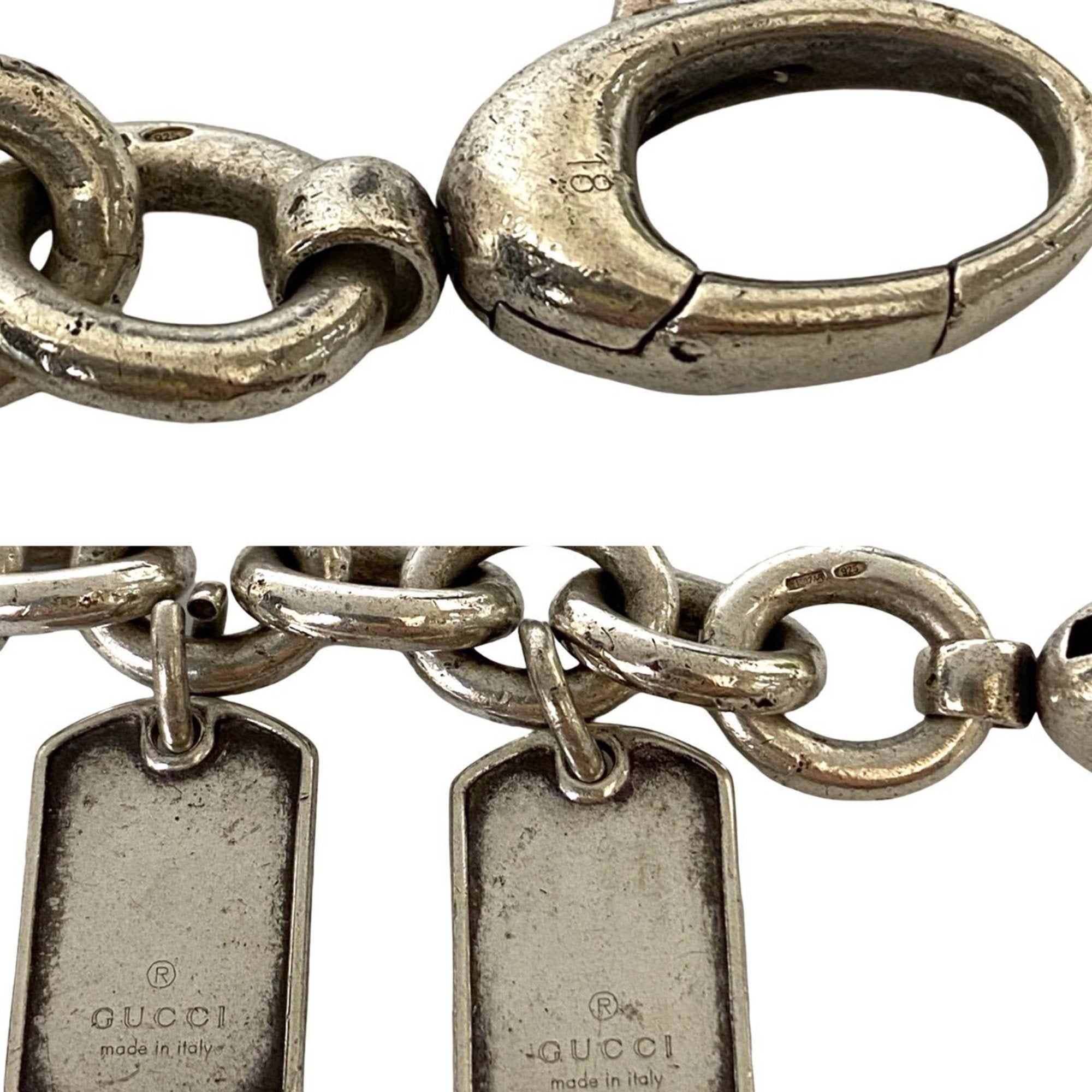 Double Dog Tag Bracelet Sterling Silver