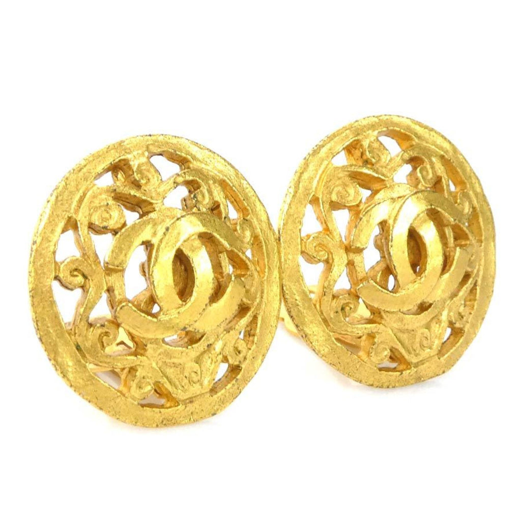 CC Logo Clip-On Earrings Gold-Tone Metal Gold-Tone Metal