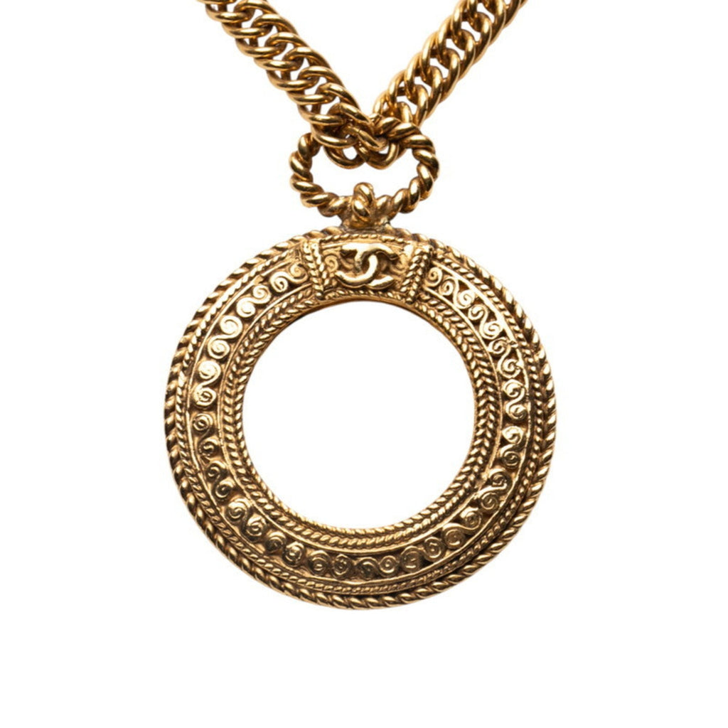 CC Logo Pendant Necklace Metal